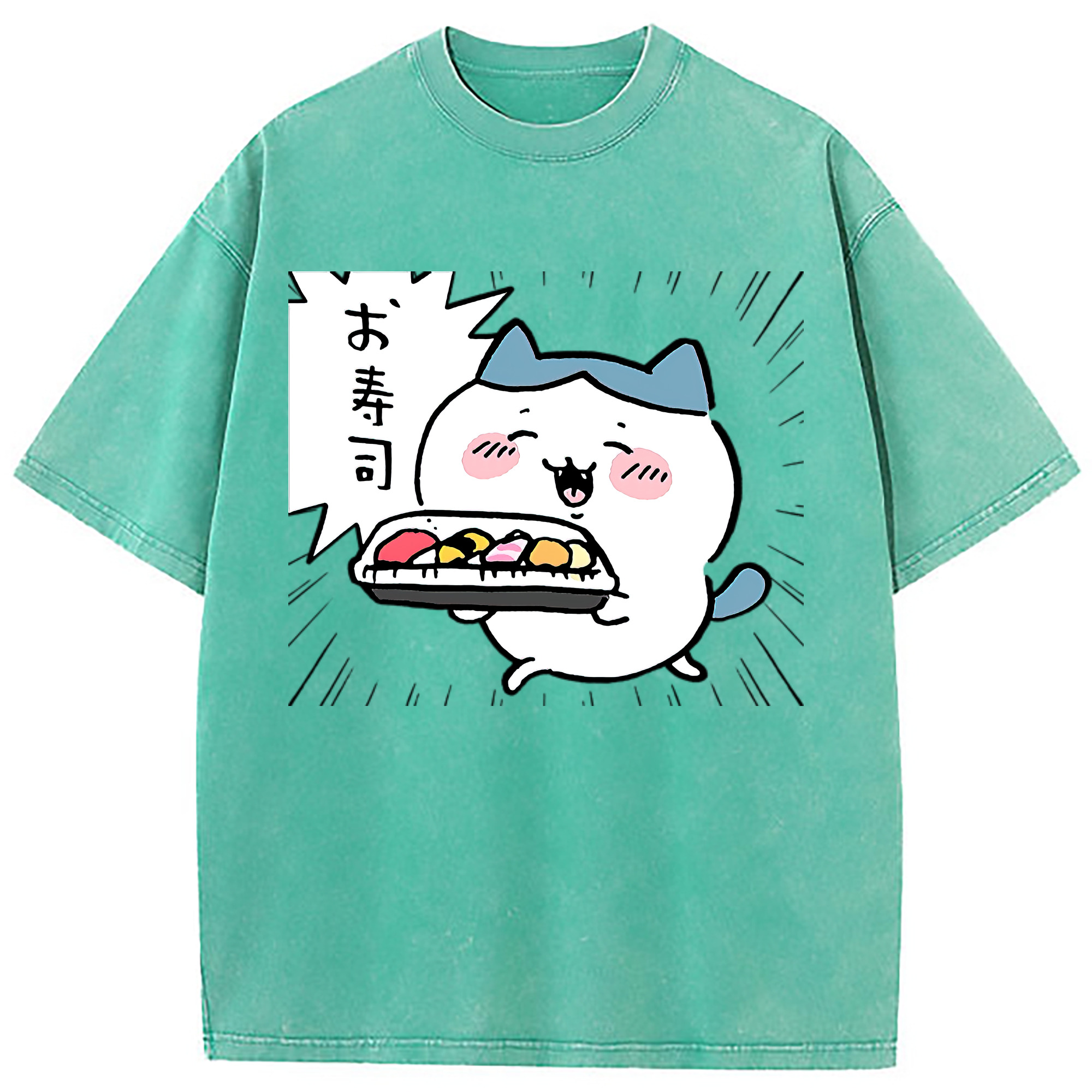 （画像用） ちいかわ ハチワレ Chii-kawa hachiware 綿100% ヴィンテージ風 半袖Tシャツ（フロントプリント）